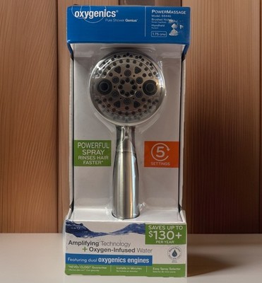 Oxygenics Power Massage Brushed Nickel 5-Spray Handheld Shower - Brand New