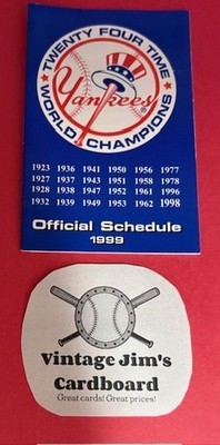 1999 New York Yankees Baseball MODELL'S Pocket Schedule MLB FREE SHIP 3+ B