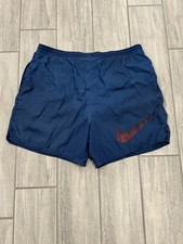 Vintage 90s Nike White Tag Big Swoosh Nylon Shorts Sz Large