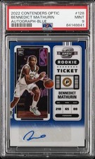 2022 CONTENDERS OPTIC AUTO-BLUE #128 BENNEDICT MATHURIN 7/49 PSA 9