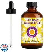 dève herbes Sage Essential Oil (Salvia officinalis) with Glass Dropper | Pure