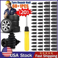60PCS Car Vacuum Tire Repair Nail Rubber Screw Nails+ Screwdriver Tool Set w/Box