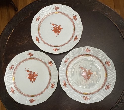 SET OF 6 HEREND HUNGARY "CHINESE BOUQUET" PORCELAIN CHINA - 10" DINNER PLATES - Picture 6 of 6