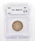 1917 Standing Liberty Quarter Type 1 MS63 FH ICG Beautiful Tone *7207