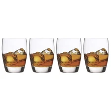 4 Michelangelo 15.75 Oz Double Old Fashion Glasses Classic Design For Cocktails