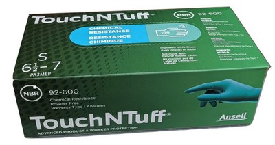 Ansell 92-600 Touch N Tuff Teal Nitrile Powder Free Small  Case 5 Bxs (5x100)