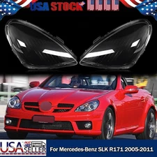 Pair Front Headlight Lens Cover Shell For Mercedes SLK R171 2005-2011 Left+Right