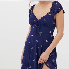 Urban Outfitters Womens Audrey Mesh Butterfly Mini Dress Sz S Babydoll Fairy