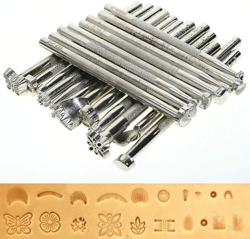 20PCS Leather Carving Craft Kit Embossing Hand Working Saddle Stamps Tool Set - Bild 2 von 10