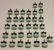 Vintage Oval Decorative Cabinet Knobs With Backplate Light Powder Blue