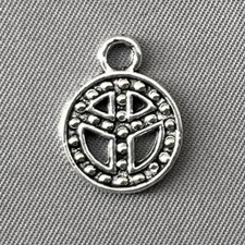 Dotted Peace Sign Charms 17x13mm Antique Silver Plated Alloy Q50 Per Pkg