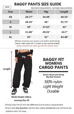 DISCIPBUSH Cargo Pants Women Baggy - Parachute Pants for Women