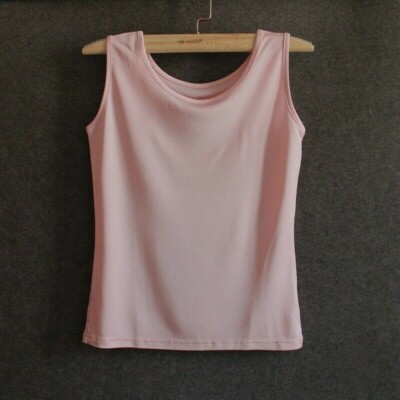 Strick Seide Damen Weste Tank Top Ärmelloses Shirt Unterhemd Einfarbig T-Shirt