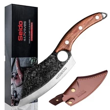 Seido Knives Hakai Chef Cleaver Knife: High Carbon Stainless Steel Meat Knife