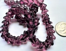 Bead, Czech Pressed Glass Amethyst 8.5x6.5mm Flower Cone Beads 1 Std 80