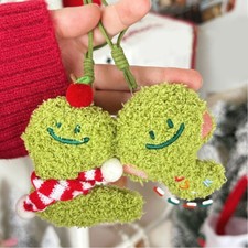 Green Snake Holiday Pendant Plush Pendant Cartoon Snake Cute Plush Pendant