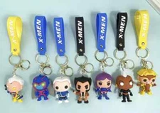 7 Styles New Marvel X-MEN 3D PVC Bags Hanger Pendant Keychains Key Rings 2" Hot