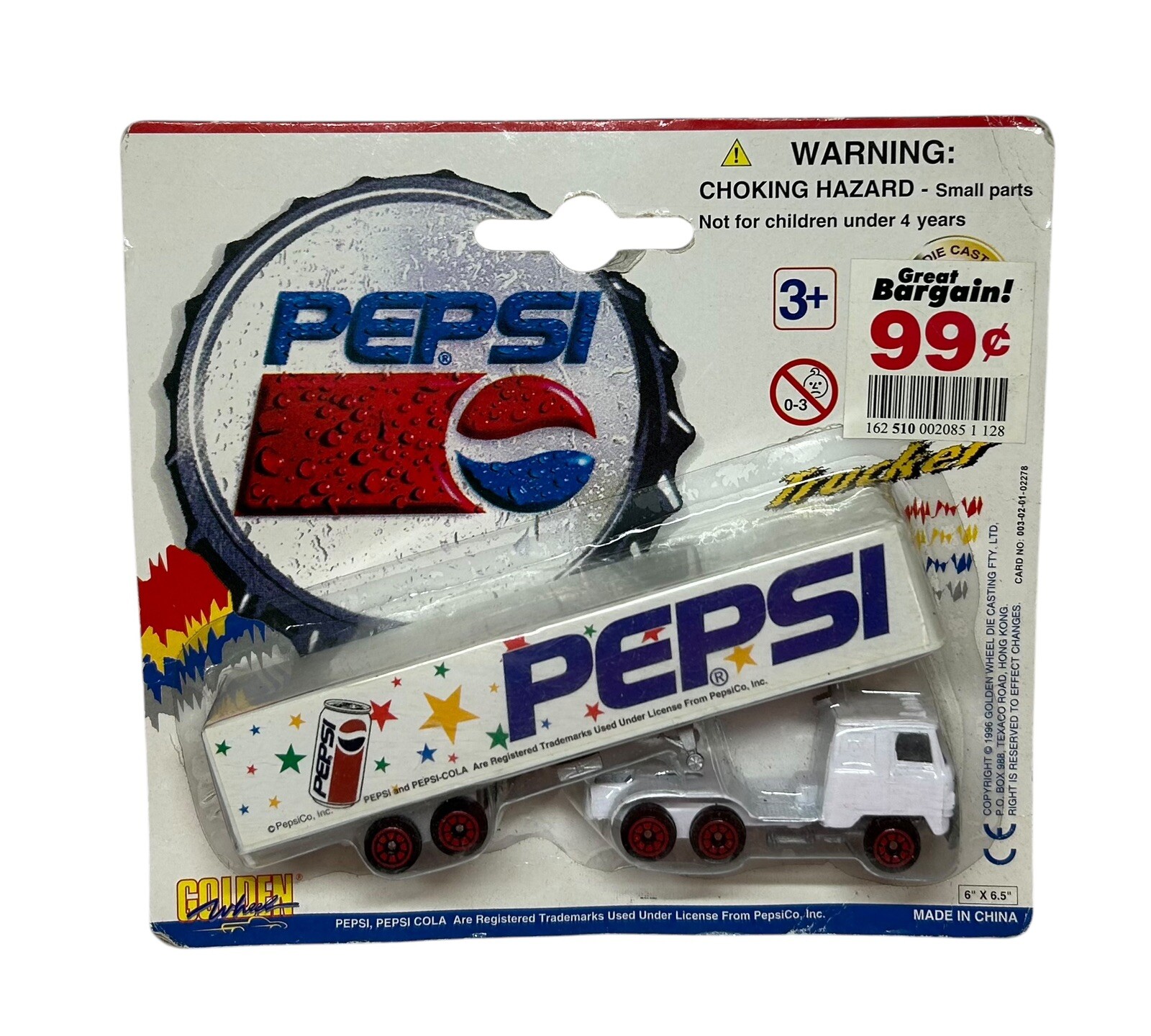 Golden Wheel Die Cast Metal Team Pepsi #02278B Trucker Trailer