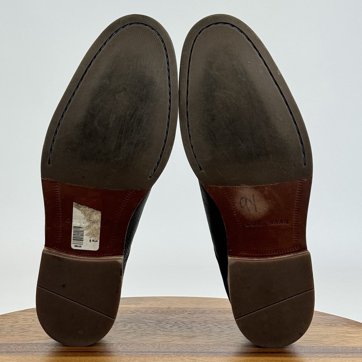 Mens Cole Haan Williams Navy Blue Pebbled Leather Plain Toe  display picture 2