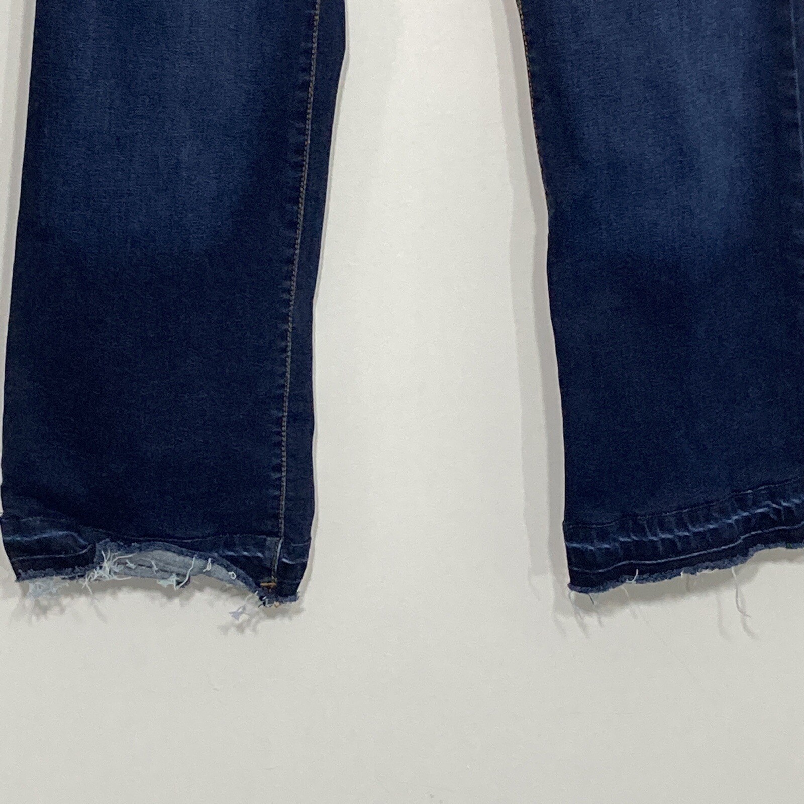 Lucky Blessed Girls Jeans Size 10 Dark Wash Blue Denim Bootcut Raw Hem