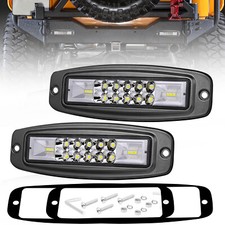 2x 8 120w Flush Mount Cree Led Work Light Bar Spot Pods Driving Reverse Offroad