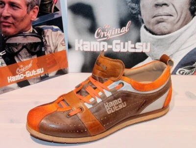 KAMO-GUTSU KAMO GUTSU Schnürer Leder-Sneaker - TIFO 017 Arancio-Taupe - Made in Italy -Neu!