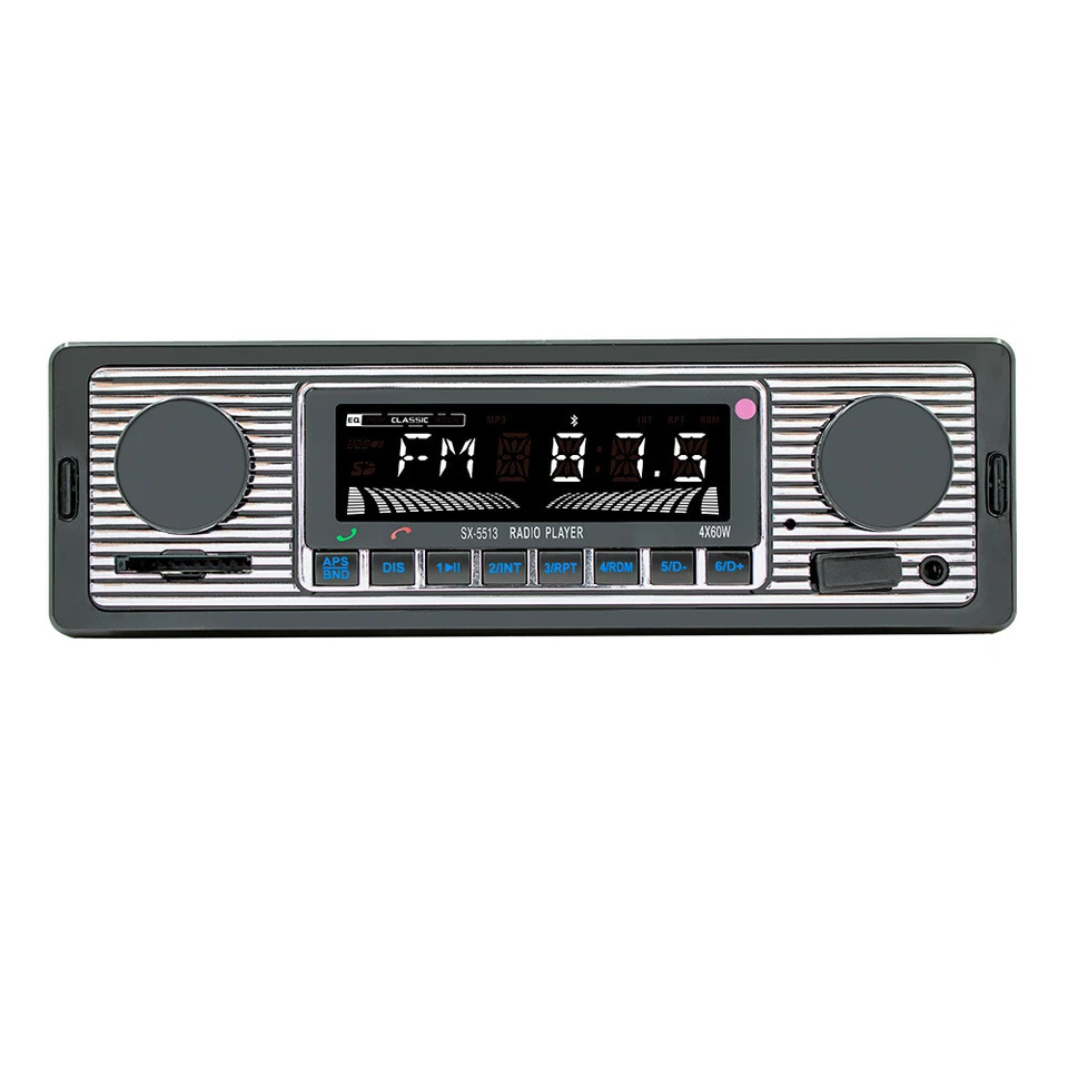 Reproductor de MP3 de radio FM para automóvil Bluetooth de colección USB clásico receptor de audio estéreo AUX Foto 3 de 4