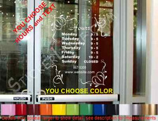 STORE HOURS CUSTOM WINDOW DECAL BUSINESS SHOP Storefront VINYL DOOR SIGN COMPANY