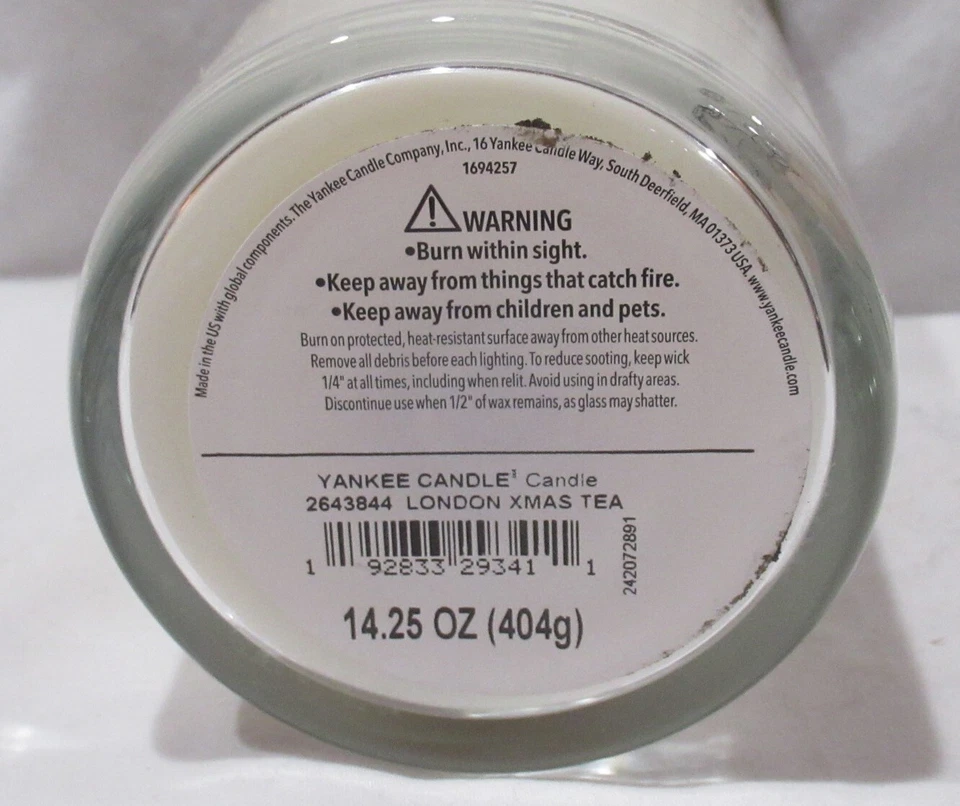 Yankee Candle Large Jar Pillar 1-wick 14.25 oz winter LONDON CHRISTMAS TEA - Image 4 of 4