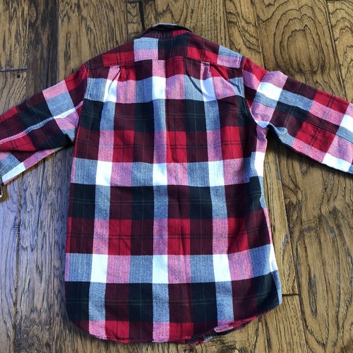 J Crew Mens XS Extra Small Long Sleeve Button Up Red Gray Plaid Plaid Flannel - Picture 10 of 12