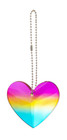 Ganz Crystal Expressions Hanging Heart Purple Yellow Teal Ornament