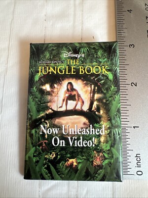 VTG  90s Disney s THE JUNGLE BOOK Unleashed on Video Promo Pinback 3  Button