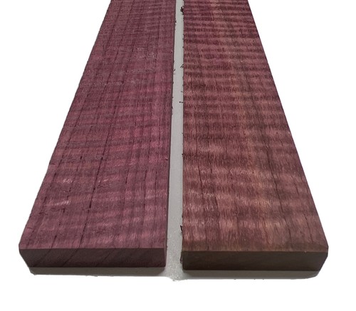 Rare Flame Purpleheart Knife Scales/Tool Handle Blank Bookmatched 5"x1-1/2"x1" - Picture 2 of 5