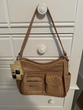 Multisac Women's Tan Brown Embossed Textured Leather Purse Handbag New Nwt