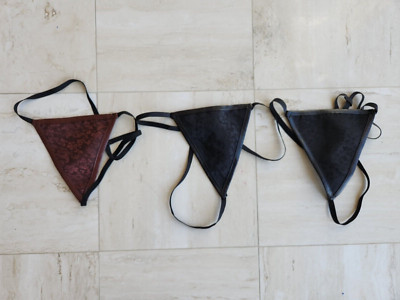 LADYS UNDER WEAR THONG G STRING BLACK AND BROWN SET OF 3 differnt sizes