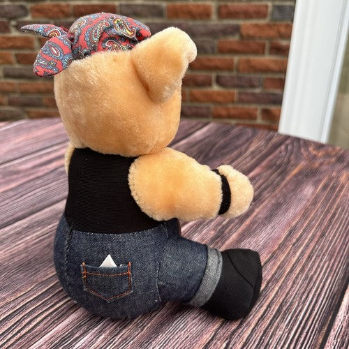 Harley Davidson Vintage Biker Pig Plush Stuffed Animal Play by Play 1993 - Picture 6 of 11