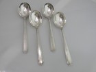 Lot of Four 1835 R. Wallace Mode Silver Plate Boullion Soup Spoons Art Deco 1930