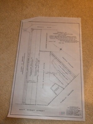 Vintage 1927 Blueprint Property Map MacWilliam Realty Co Wilkes Barre Pa