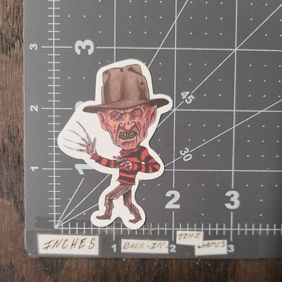 Small Big Headed Freddy Krueger Adult Humor Sticker For Guitar Phone Mat79