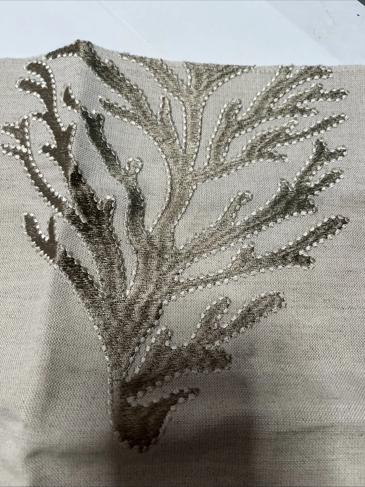 Grey Watkins Embroidery Fabric Sample 12” x 26” Coral Reef GW000427204 - Image 4 of 4