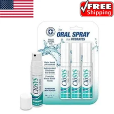 3pk CloSYS Oral Breath Spray Mint, Sugar Free, pH Balanced for Bad Breath 0.31oz