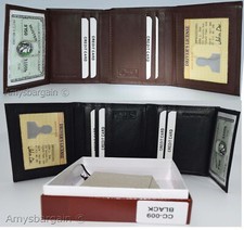 Men's RFID genuine leather trifold wallet secure IDs credit cards br new in box