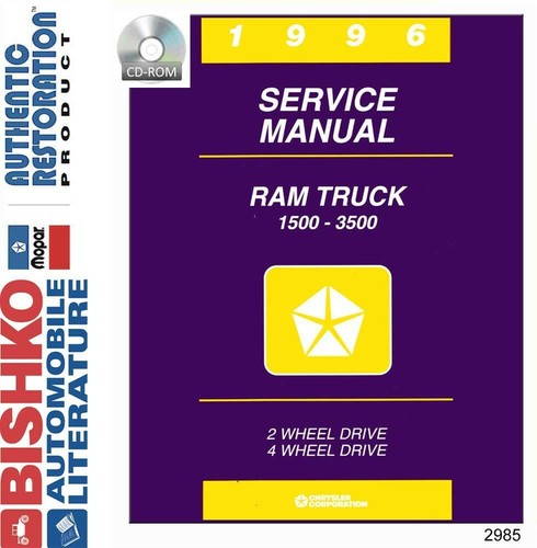 1996 Dodge 1500-3500 Ram Truck Factory Shop Service Manual CD