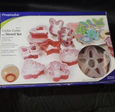 Baker's Cookie Cutter and Stencil Set Silicone Grip 24 pcs