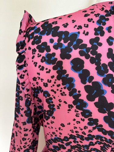 BNWT🩶WALLIS .. Pink Animal Print Ruffle Wrap Midi Dress Size 16🩶 - Picture 7 of 9