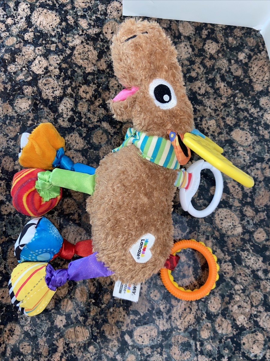 Lamaze Tomy Baby Toy Mortimer Moose Teether Crinkle Plush Stuffed Animal  Clip On