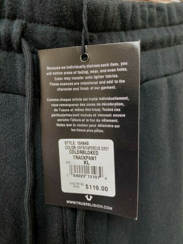 True Religion Jogginghose Herren Größe XL Farbblock Fleece Jogginghose Neu 119 $ - Bild 4 von 4