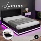 Artiss Bed Frame RGB LED Gas Lift Storage LUMI Series Double Queen