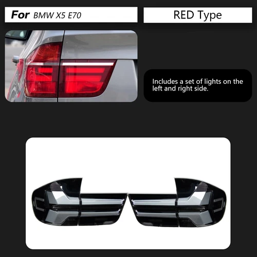 Conjunto de luces traseras LED DRL negro 4 piezas para BMW X5 E70 2007-2013 - Imagen 7 de 20