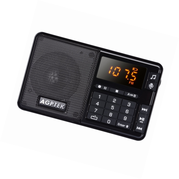 AGPtek R08 Portable and Rechargeable FM Radio Mp3 Player Recorder With a Built for sale online